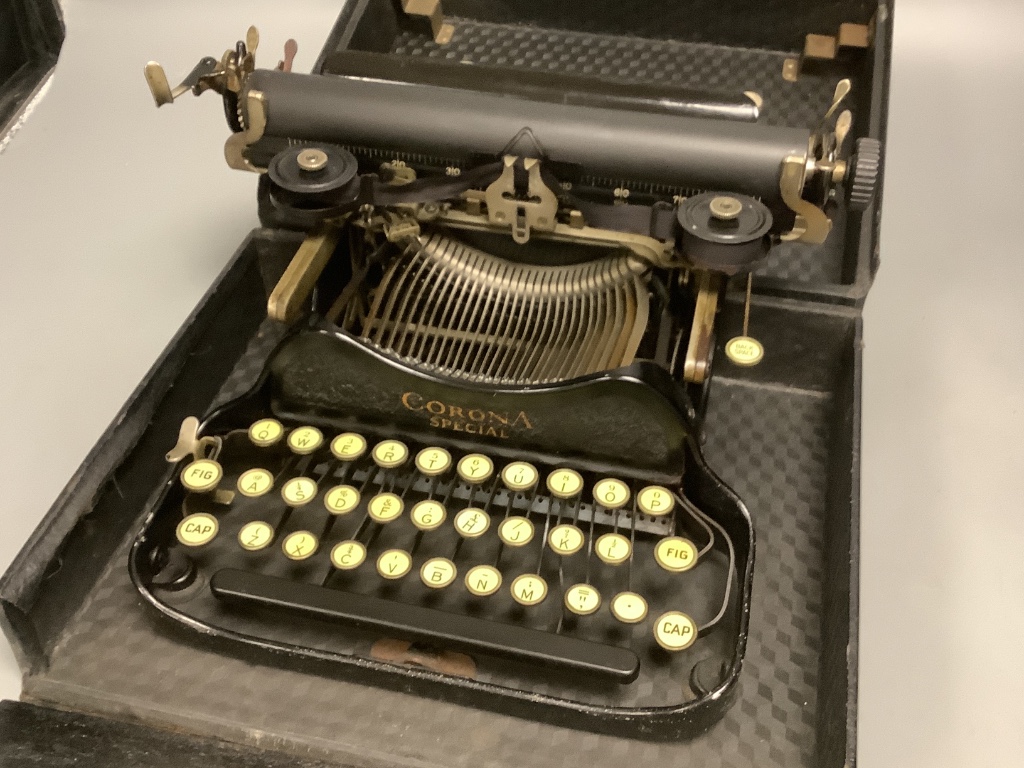 Four vintage typewriters